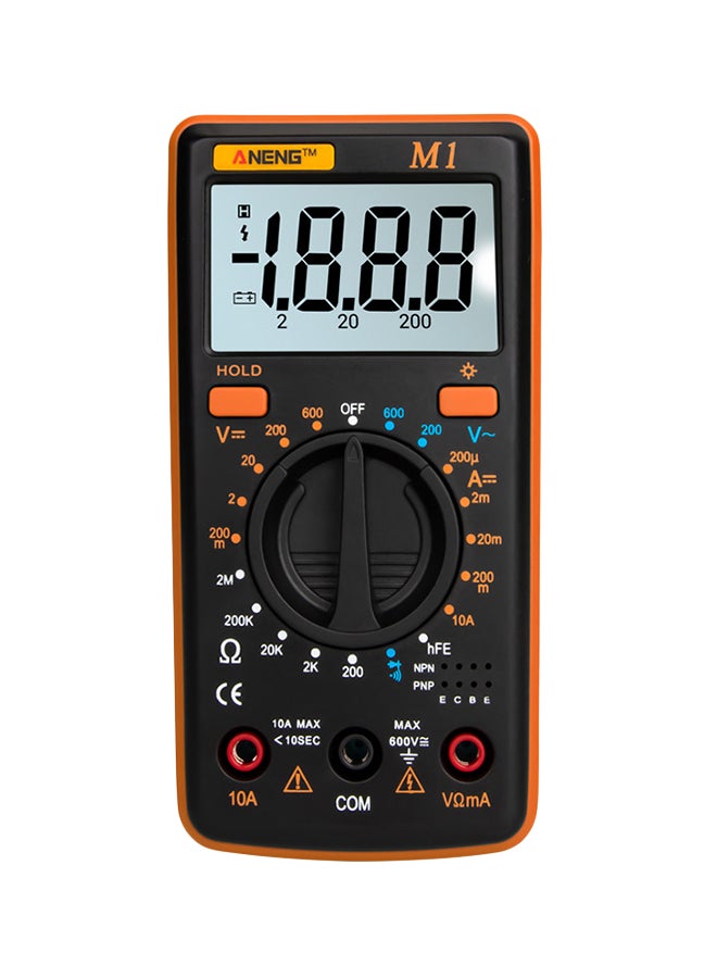 Handheld Digital Millimeter Orange/Black 1.23 x 5.13 x 2.66inch