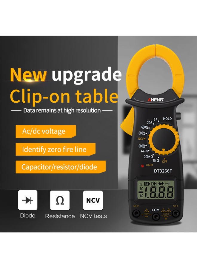 Digital Clamp Meter Yellow/Black 36 x 19mm