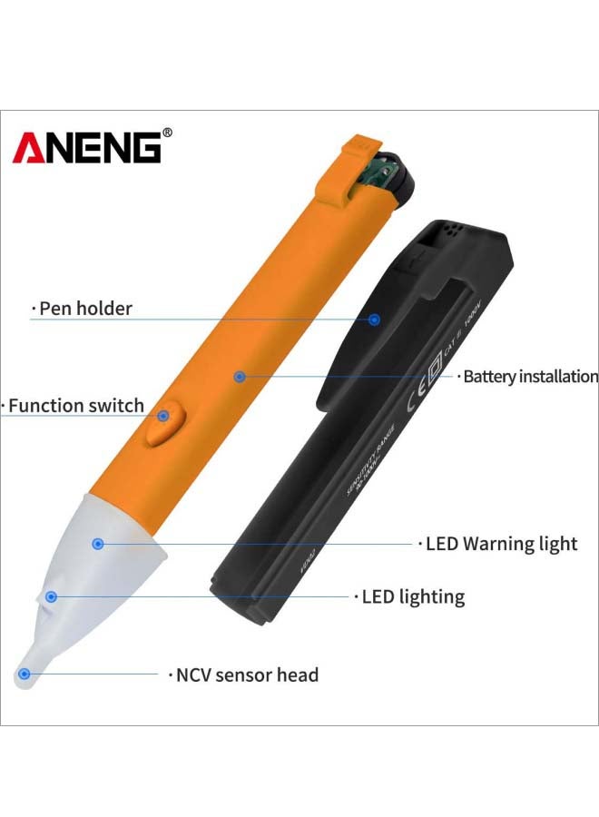 VD02 Non-Contact LED Voltage Tester Yellow/White/Black 16centimeter