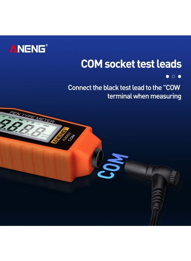 Digital Multimeter Pen With Backlight Orange/Black 13.4x2.6x3.9cm