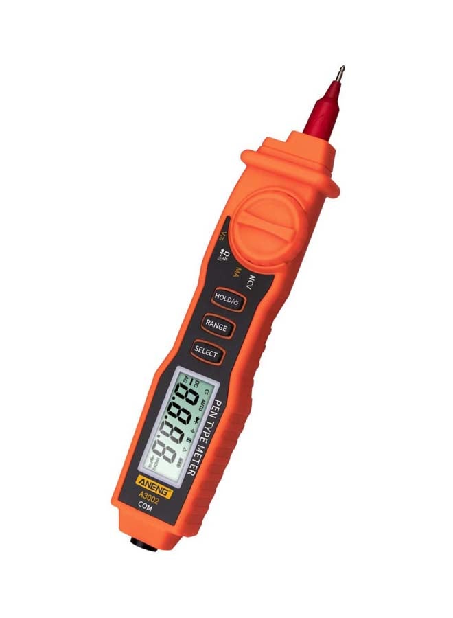 Digital Multimeter Pen With Backlight Orange/Black 13.4x2.6x3.9cm
