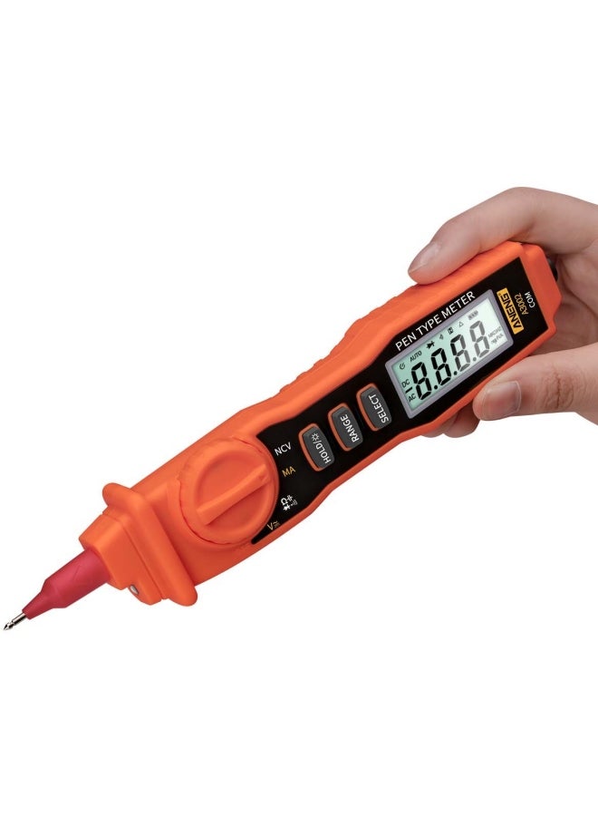 Digital Multimeter Pen With Backlight Orange/Black 13.4x2.6x3.9cm
