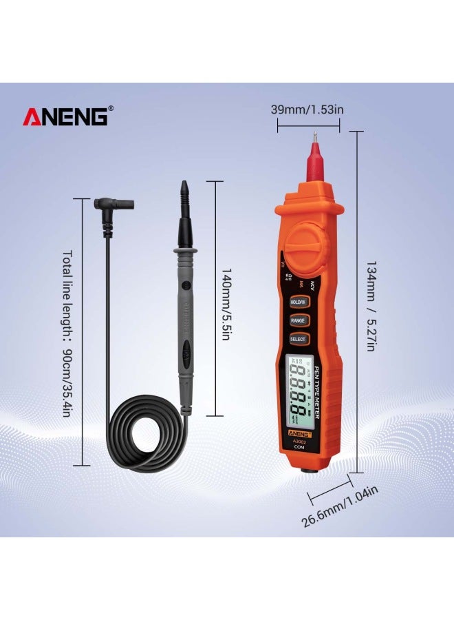 Digital Multimeter Pen With Backlight Orange/Black 13.4x2.6x3.9cm