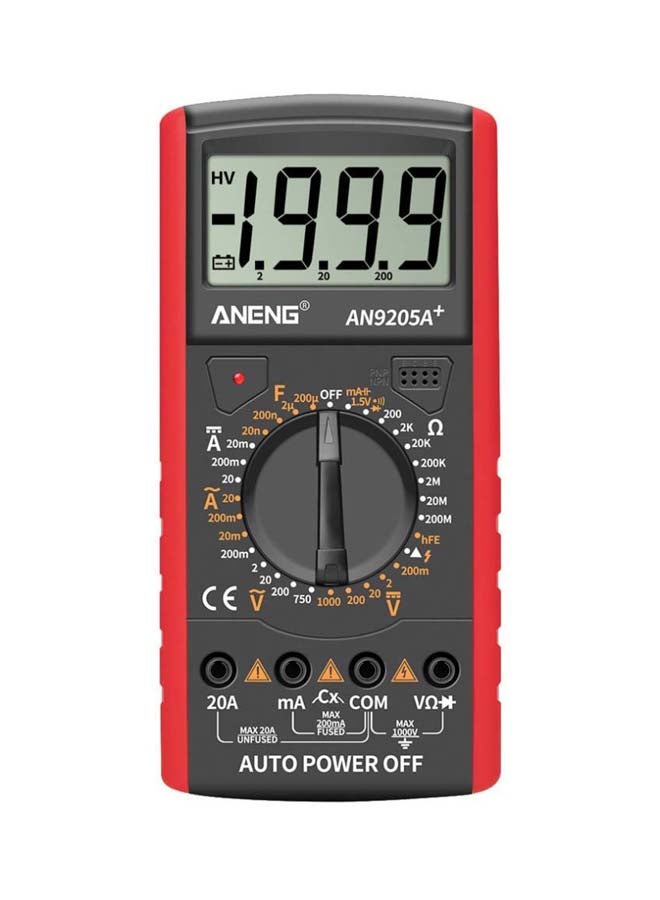 Digital Multimeter With LCD Display Grey/Red 90x182.5x35.4mm