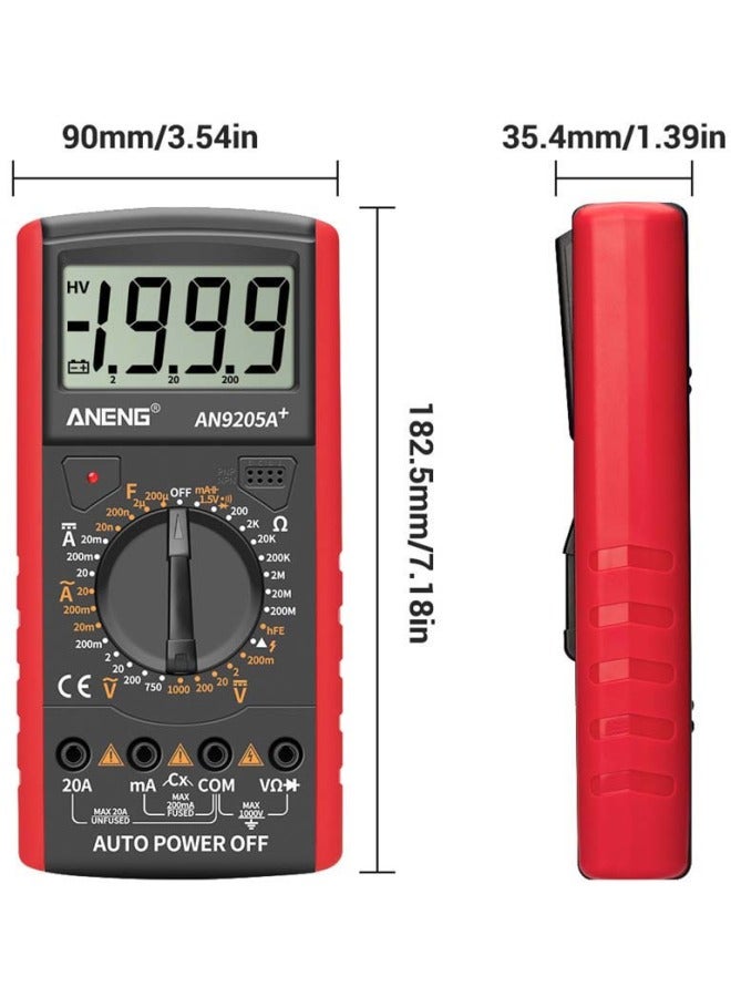 Digital Multimeter With LCD Display Grey/Red 90x182.5x35.4mm