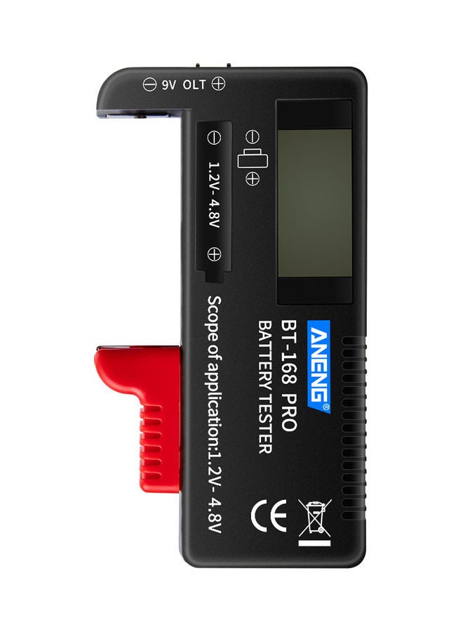 BT-168 PRO Digital-display Type Tester Battery Checker Black 12.00 X 3.00 X 6.50cm