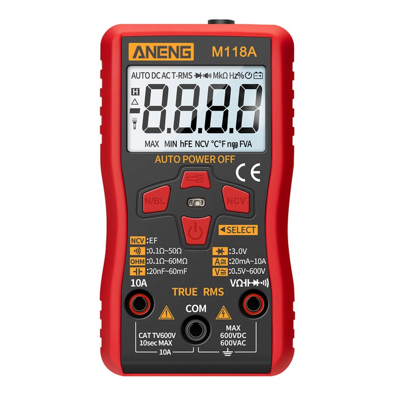 High Precision Automatic Range Multimeter Red 13.60 x 3.80 x 9.90cm