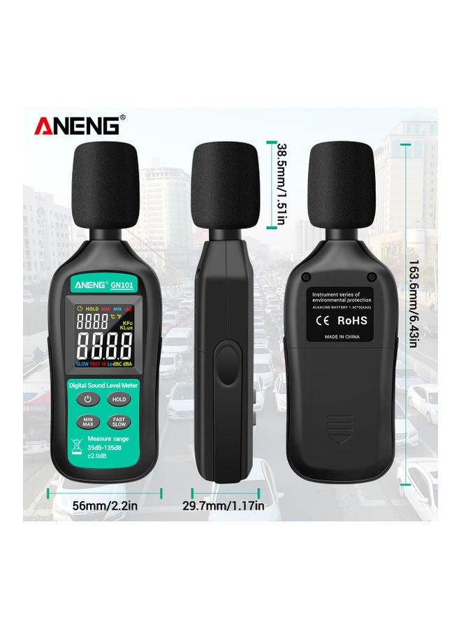 Digital Sound Level Meter Black/Green