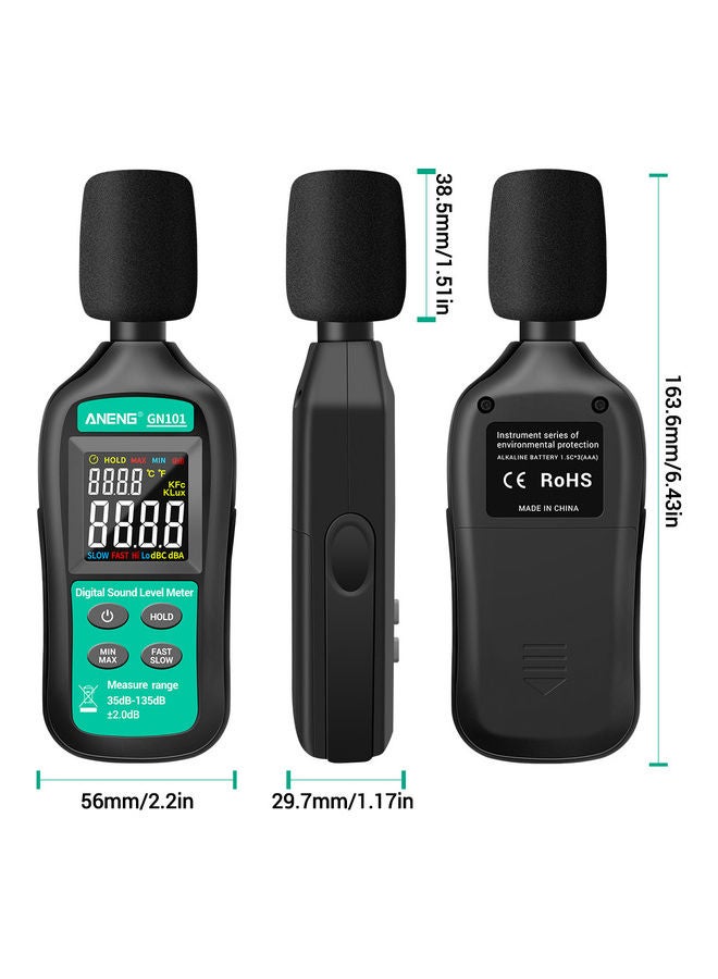 Digital Sound Level Meter Black/Green