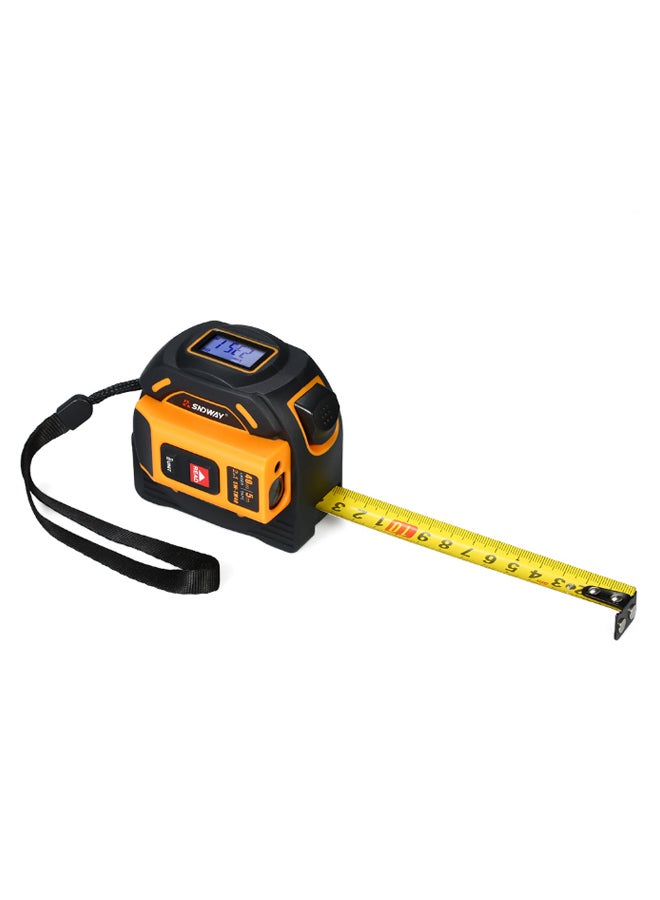 2-In-1 Digital Laser Distance Meter Rangefinder Measuring Tape Black/Yellow