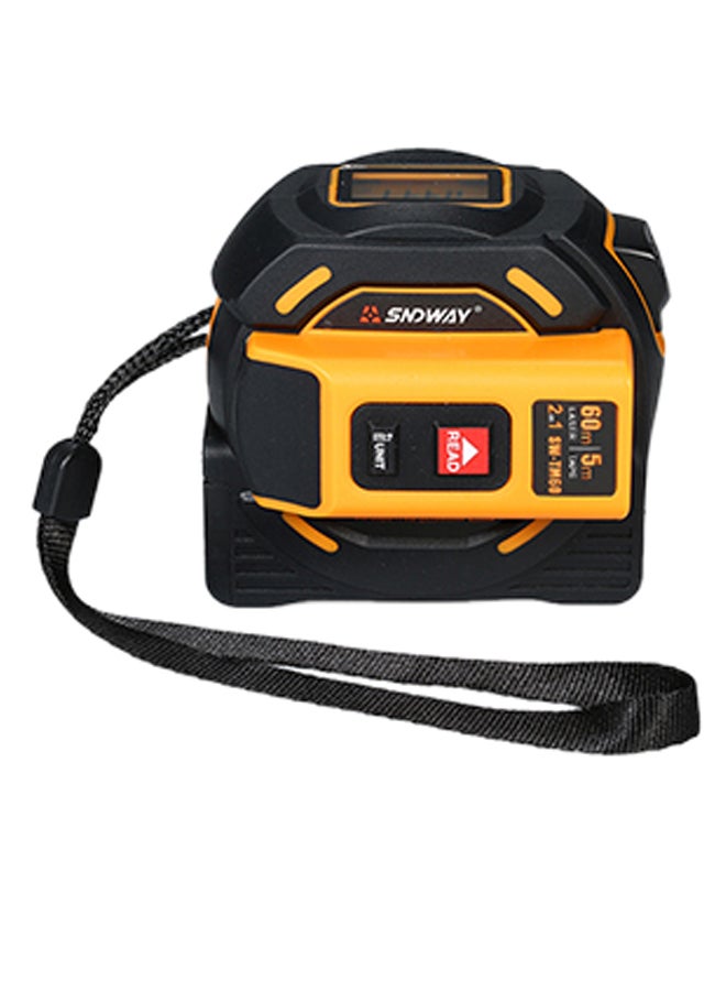 2-In-1 Digital Laser Distance Meter Rangefinder Measuring Tape Black/Yellow