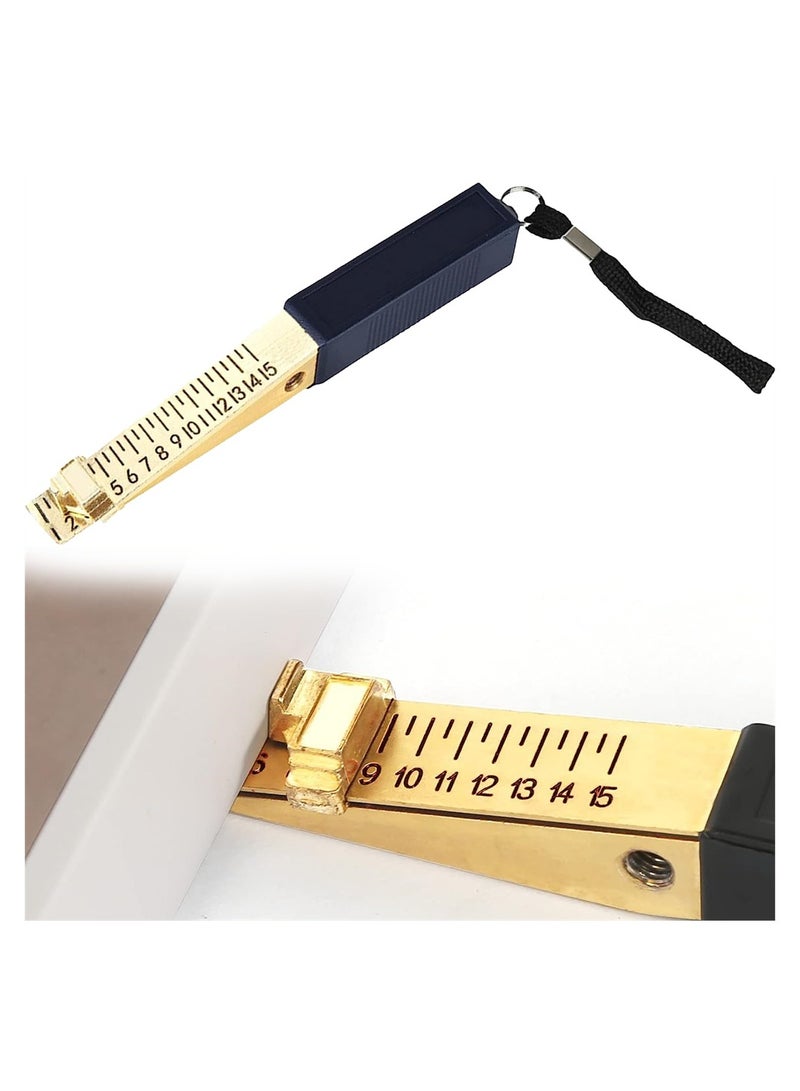Door Gap Measuring Tool, 1-15mm Fire Door Gap Gauge Checker Tool, Metal Door Undercut Measure Tool, Suitable for House Engineering Inspection Flatness Measuring Tool Ruler