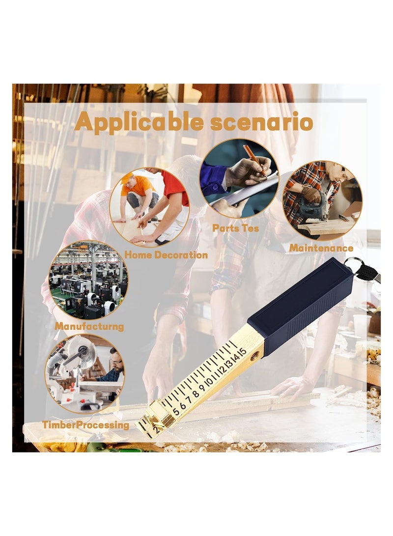 Door Gap Measuring Tool, 1-15mm Fire Door Gap Gauge Checker Tool, Metal Door Undercut Measure Tool, Suitable for House Engineering Inspection Flatness Measuring Tool Ruler