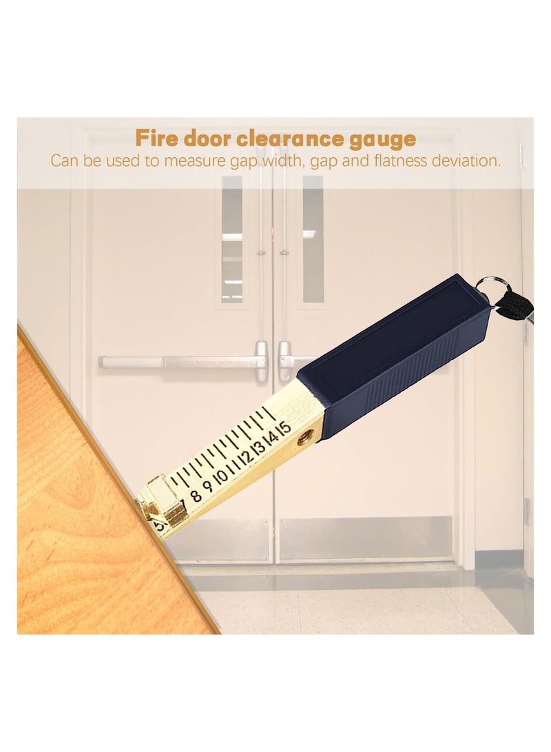 Door Gap Measuring Tool, 1-15mm Fire Door Gap Gauge Checker Tool, Metal Door Undercut Measure Tool, Suitable for House Engineering Inspection Flatness Measuring Tool Ruler