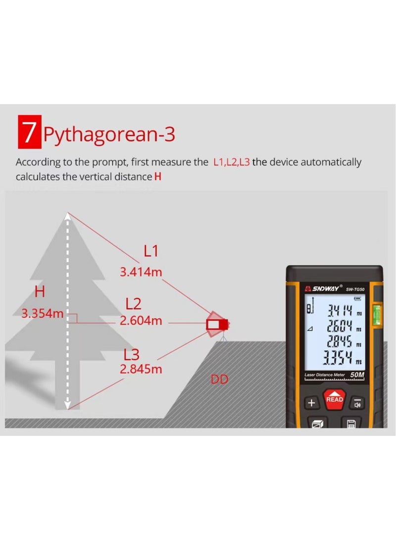 Laser Distance Meter Mini Digital Rangefinder Professional Laser Measure Meter High Accuracy Range Finder