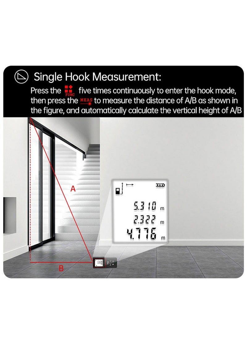 Portable Laser Measure - Digital Smart Laser Distance Meter with Bubble Levels - Measure Distance - 20 Sets of Data - Pythagorean Mode - Precision Measurement Tools