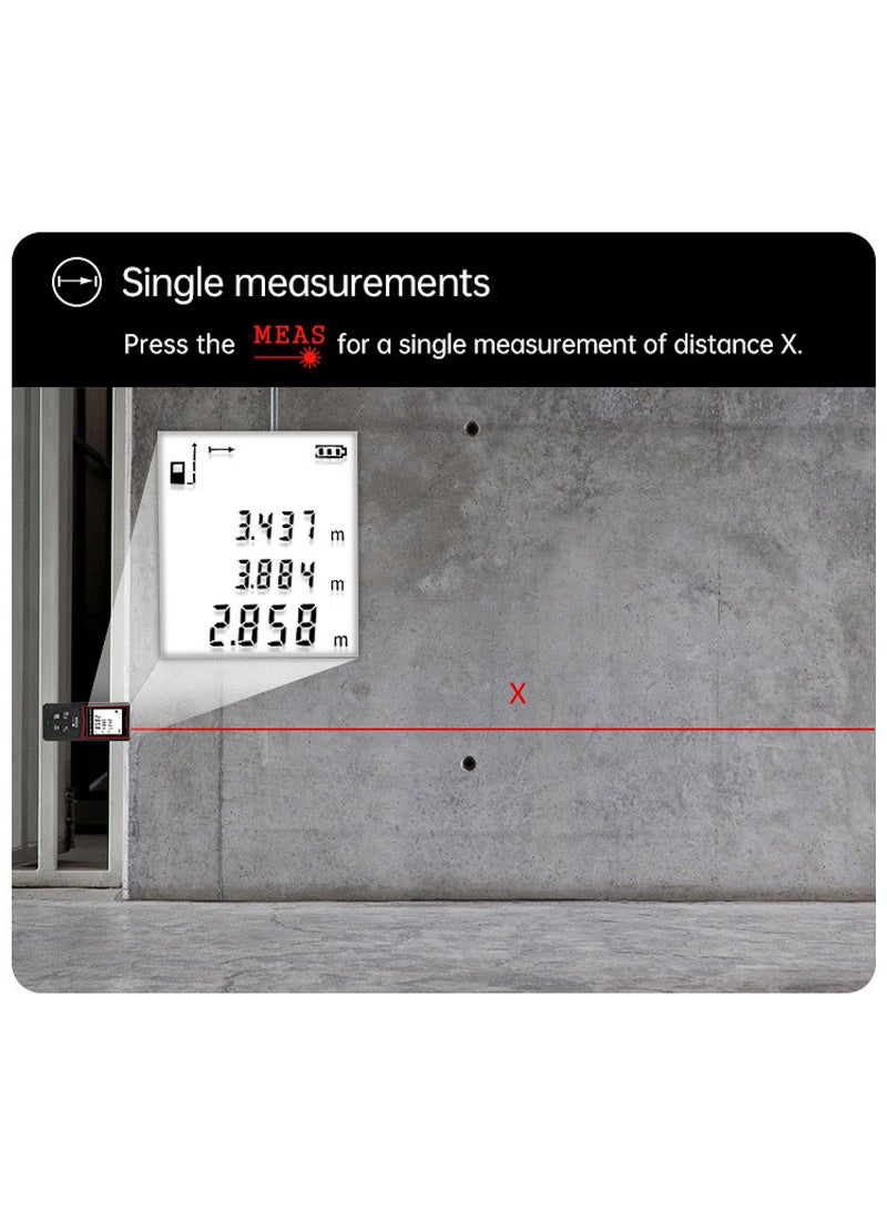 Portable Laser Measure - Digital Smart Laser Distance Meter with Bubble Levels - Measure Distance - 20 Sets of Data - Pythagorean Mode - Precision Measurement Tools