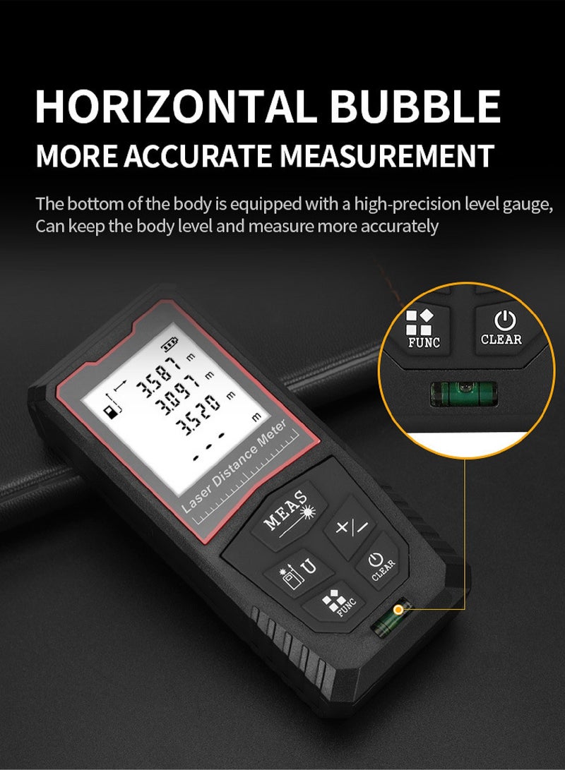 Portable Laser Measure - Digital Smart Laser Distance Meter with Bubble Levels - Measure Distance - 20 Sets of Data - Pythagorean Mode - Precision Measurement Tools