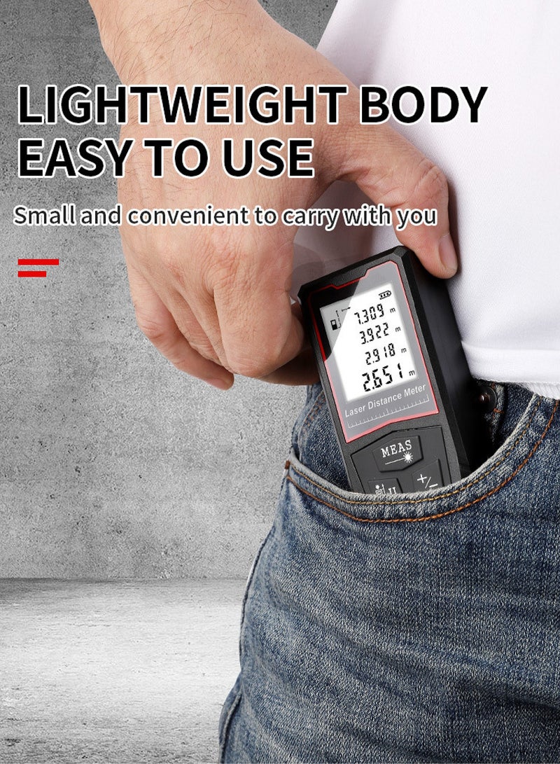 Portable Laser Measure - Digital Smart Laser Distance Meter with Bubble Levels - Measure Distance - 20 Sets of Data - Pythagorean Mode - Precision Measurement Tools