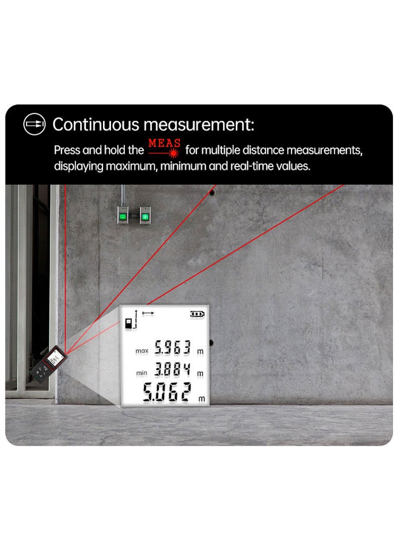 Portable Laser Measure - Digital Smart Laser Distance Meter with Bubble Levels - Measure Distance - 20 Sets of Data - Pythagorean Mode - Precision Measurement Tools