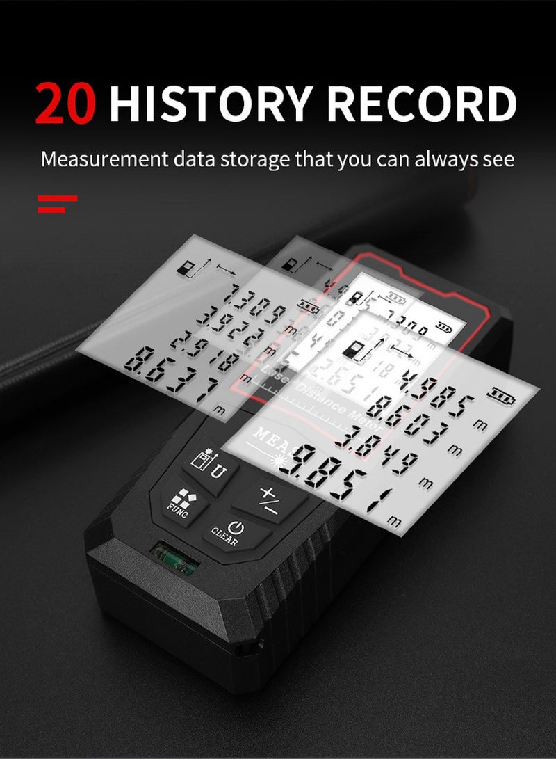 Portable Laser Measure - Digital Smart Laser Distance Meter with Bubble Levels - Measure Distance - 20 Sets of Data - Pythagorean Mode - Precision Measurement Tools