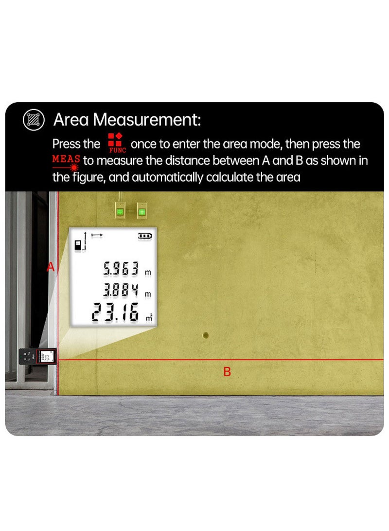 Portable Laser Measure - Digital Smart Laser Distance Meter with Bubble Levels - Measure Distance - 20 Sets of Data - Pythagorean Mode - Precision Measurement Tools