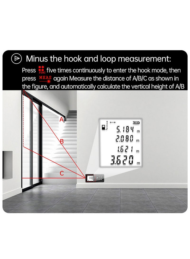 Portable Laser Measure - Digital Smart Laser Distance Meter with Bubble Levels - Measure Distance - 20 Sets of Data - Pythagorean Mode - Precision Measurement Tools