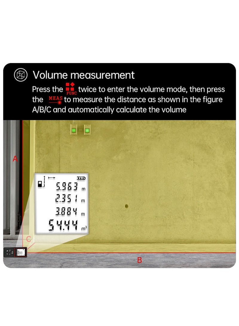 Portable Laser Measure - Digital Smart Laser Distance Meter with Bubble Levels - Measure Distance - 20 Sets of Data - Pythagorean Mode - Precision Measurement Tools