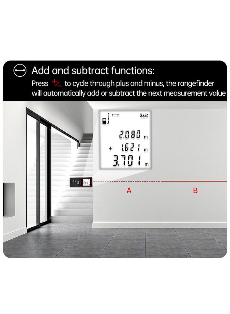 Portable Laser Measure - Digital Smart Laser Distance Meter with Bubble Levels - Measure Distance - 20 Sets of Data - Pythagorean Mode - Precision Measurement Tools