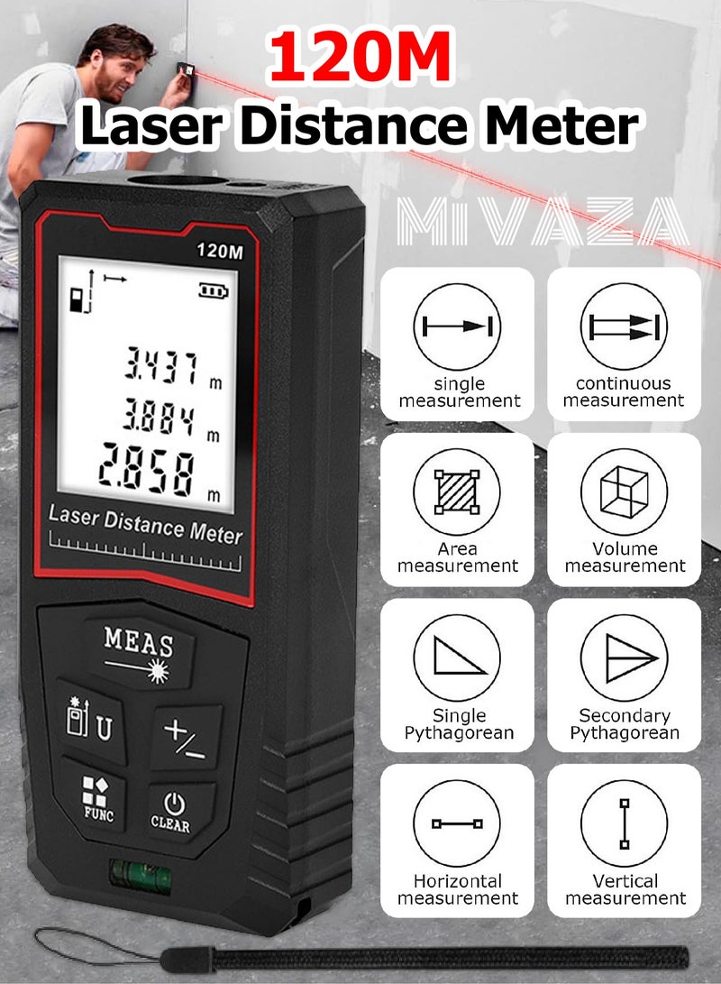 Portable Laser Measure - Digital Smart Laser Distance Meter with Bubble Levels - Measure Distance - 20 Sets of Data - Pythagorean Mode - Precision Measurement Tools