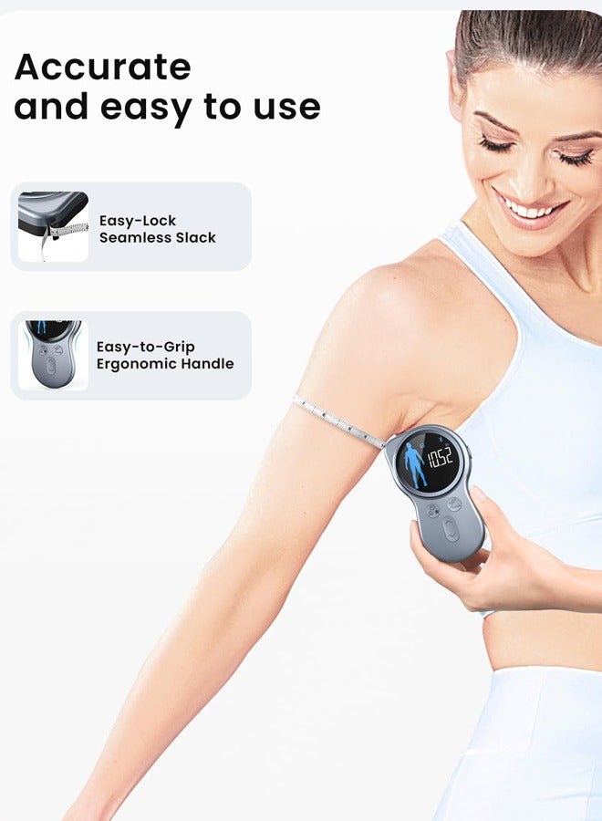 Upgraded Body Measure Tape Enhanced Tool for Monitoring Weight Loss Muscle Gain, and Fitness Progress Digital Smart Retractable Tape Measures in Both Inches and Centimeters with Precision