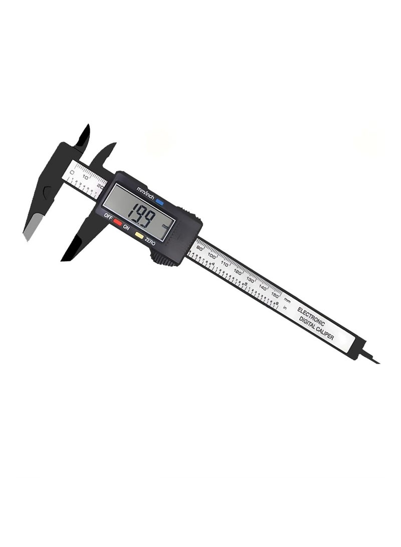 Electronic Digital Caliper inch and Millimeter Conversion LCD Screen displays 0-6 Caliper Measuring Tool Automatic Shutdown Suitable for DIY Jewelry Measurement 150mm Stainless Steel