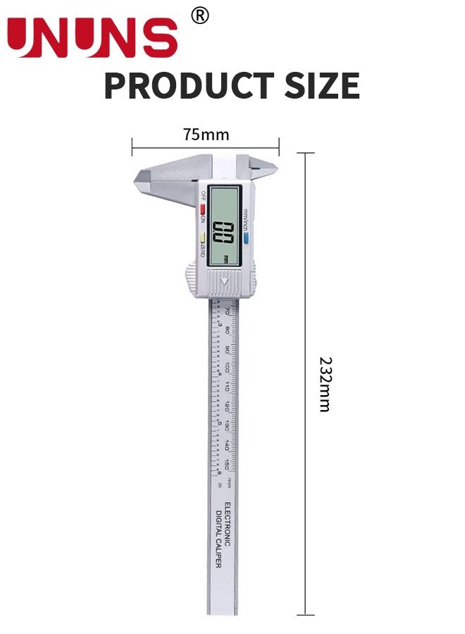 Digital LCD Vernier Calliper,Quick Change Button For Inch Fraction Millimeter Conversions,150MM Digital Caliper Measuring Tool