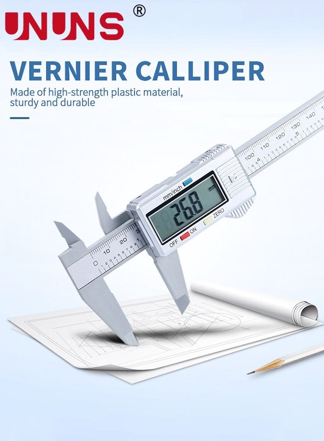 Digital LCD Vernier Calliper,Quick Change Button For Inch Fraction Millimeter Conversions,150MM Digital Caliper Measuring Tool