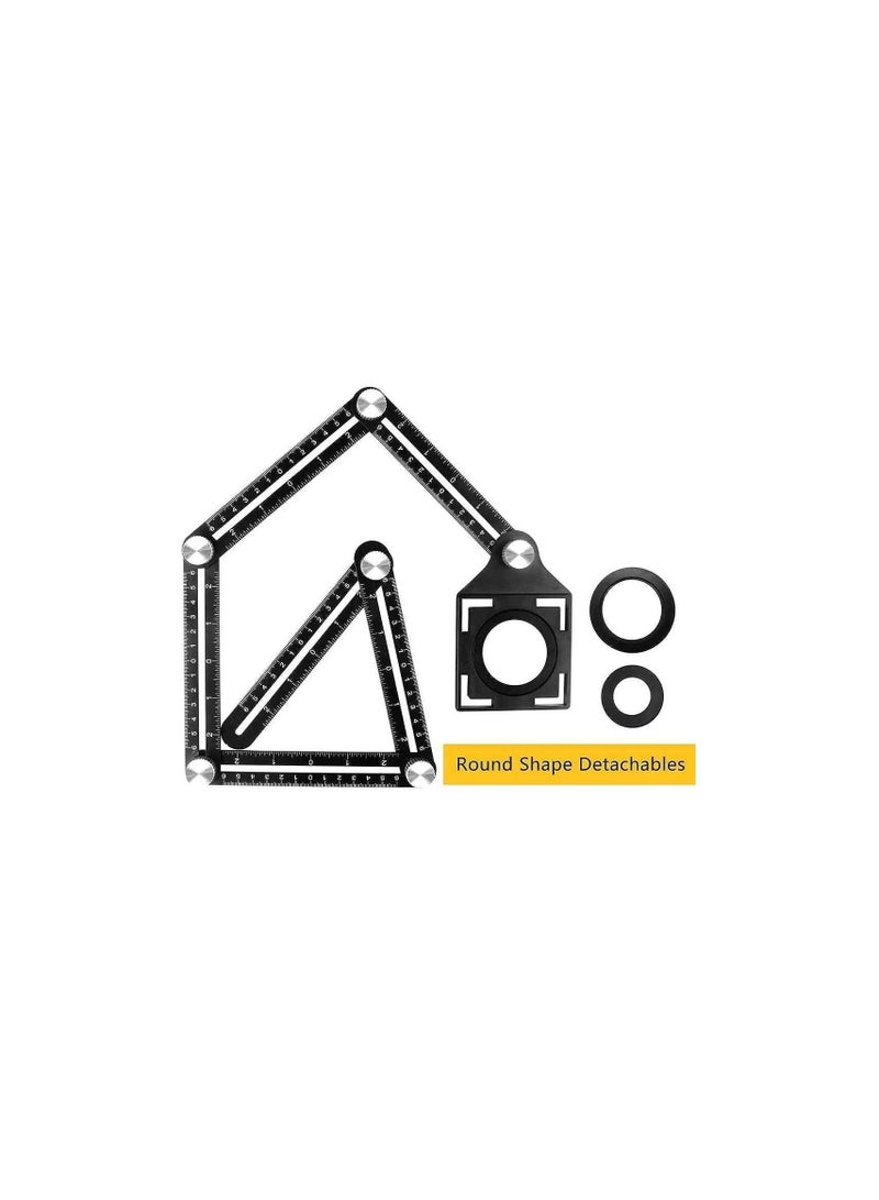 Multi Angle Measuring Ruler Alloy Template Tool Drill Guide Ceramic Tile Hole Punch Locator