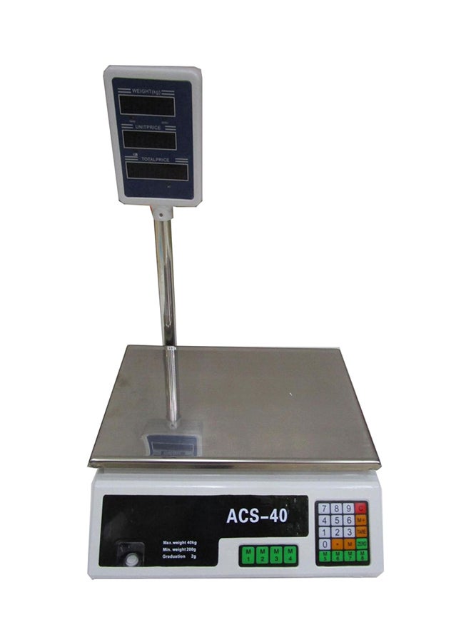 Electronic Computing Price Scale Black/White/Silver 40kg