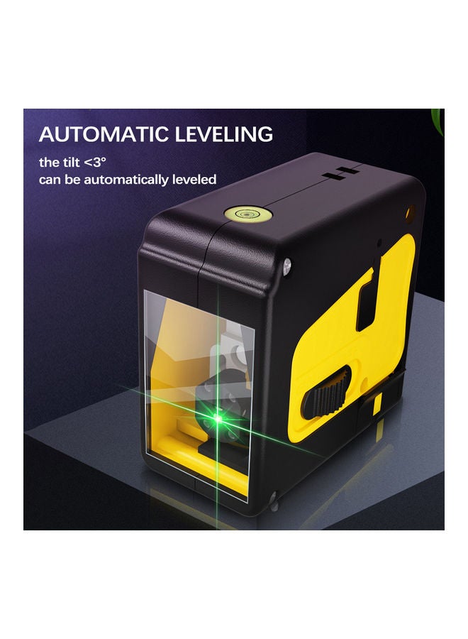 Portable 2 Line High-Precision Laser Level Tool Yellow/Black