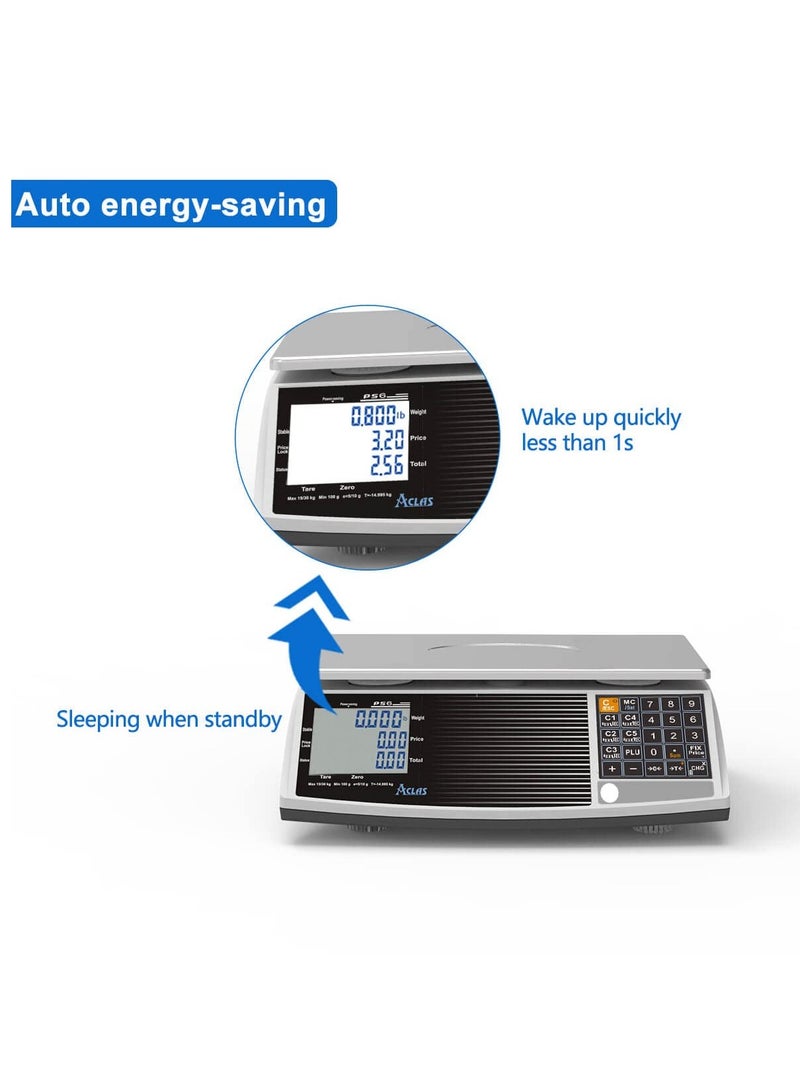 Digital Commercial Price Computing Scale Weighing Scale with 30 Kg Capacity for Food, Meat, Fruit