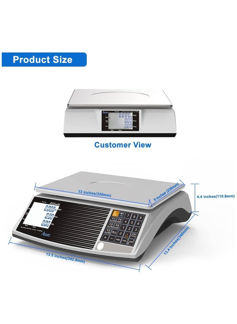 Digital Commercial Price Computing Scale Weighing Scale with 30 Kg Capacity for Food, Meat, Fruit