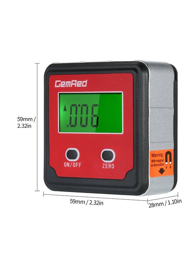 Magnetic Base Digital Level Box Inclinometer Red