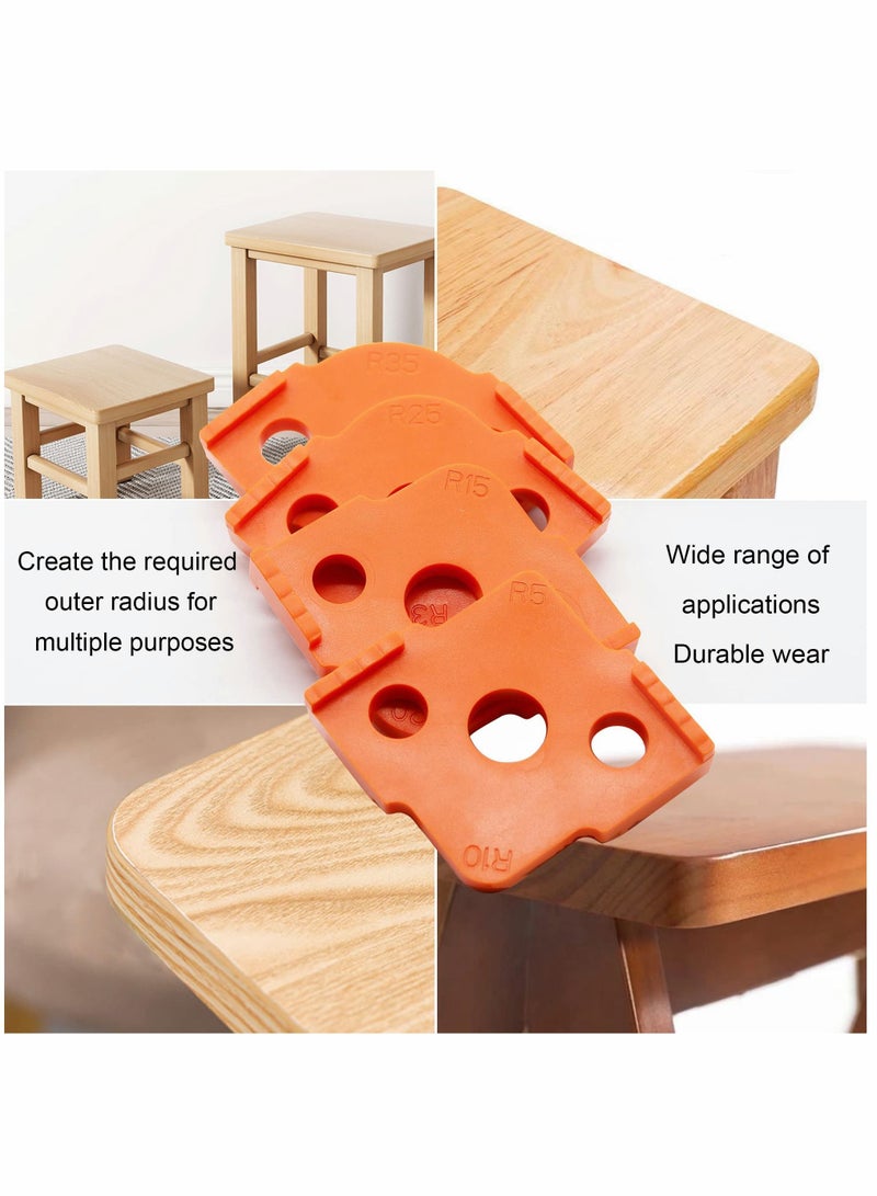 Radius Jig Router Templates, Corner Routing Templates, ABS+CNC high Hardness Processing Glue, Rounded Corners Bit, 4 Sizes