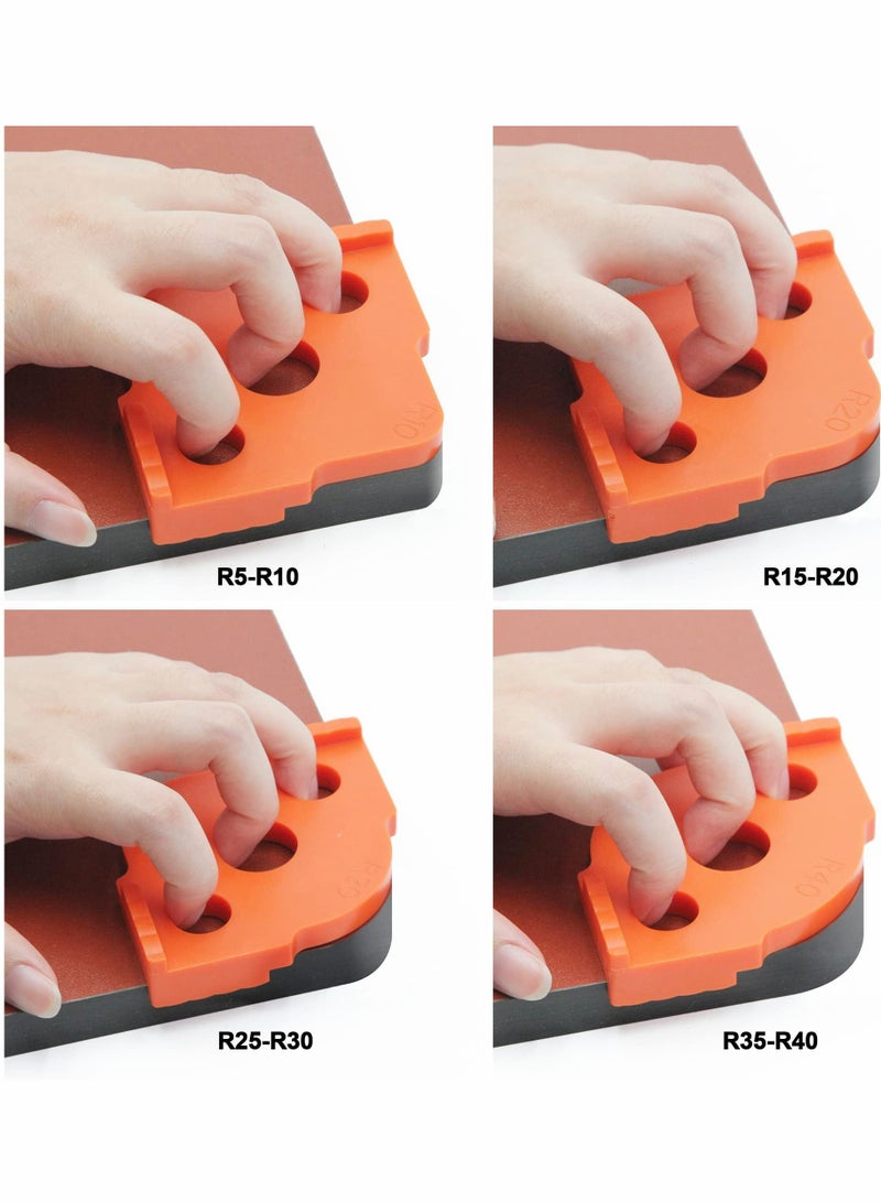 Radius Jig Router Templates, Corner Routing Templates, ABS+CNC high Hardness Processing Glue, Rounded Corners Bit, 4 Sizes