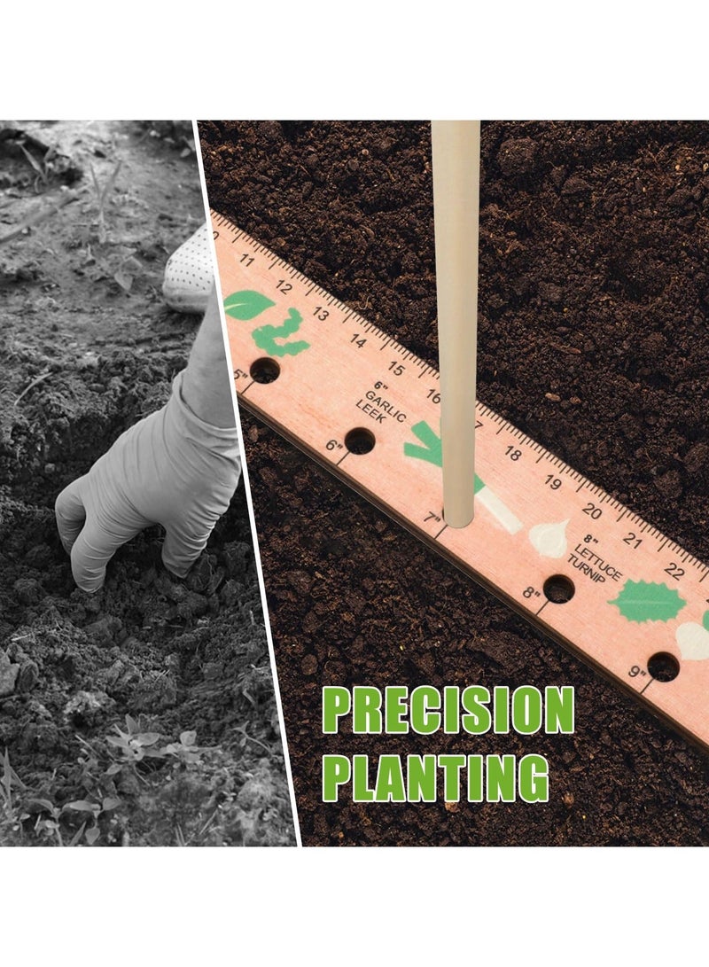 Wood Seed Spacing Ruler with Holes, Wooden Planting Ruler Solid Seed Planter Tool, for Garden Planting Tools Plant Ruler Spacing and Interval Ruler Plant Spacing Ruler Wood Supplies Vegetable