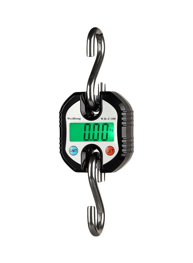 Electronic Digital Hook Hanging Scale Black 8 x 9centimeter