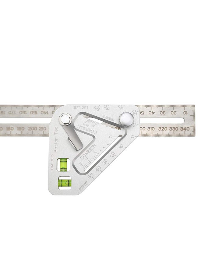 Multifunctional Woodworking Triangle Measuring Tools Silver 35.50x2.00x8.00centimeter