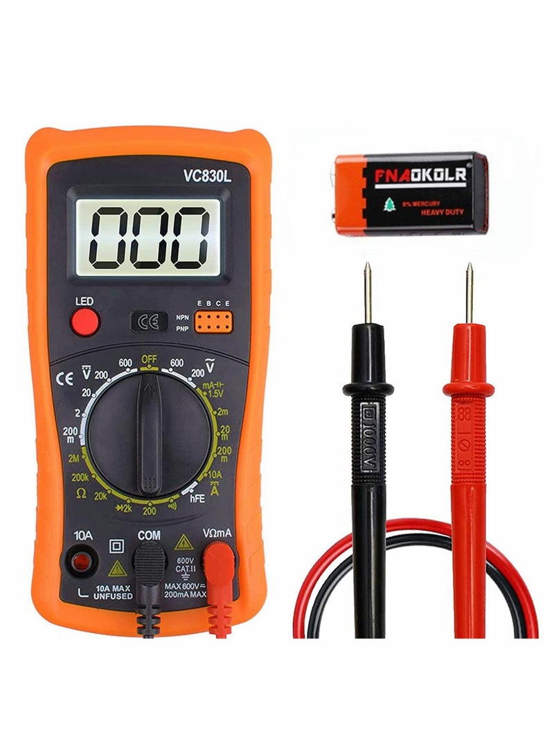 Digital Multimeter, Multimeter with AC DC Voltmeter & Ohm Volt Amp Tester, Multifunction Battery Pocket Meter Backlight Tests Wire, Voltage Tester Measure Current Resistance