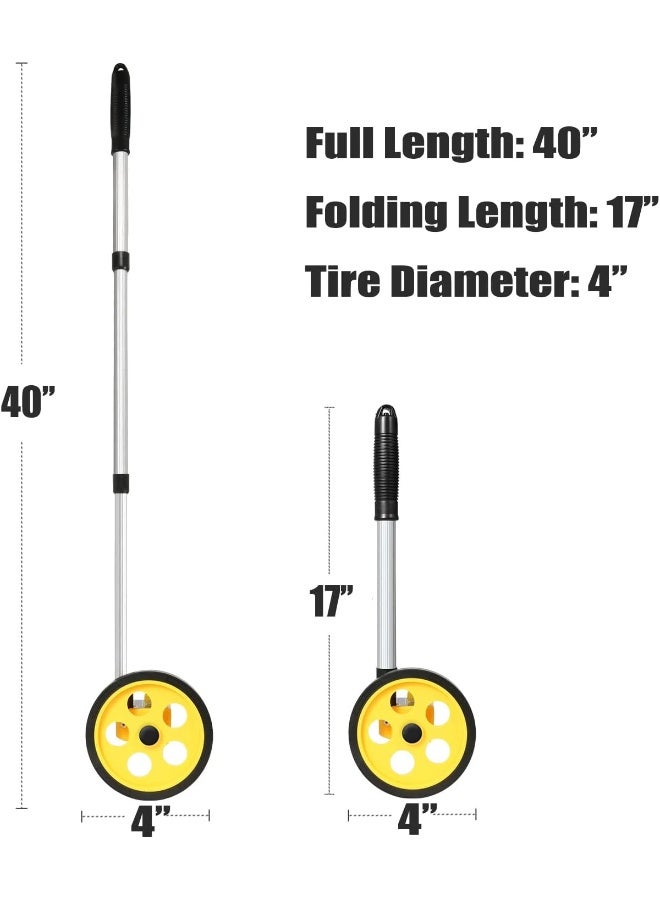 Measuring Wheel, 4-Inch Measure Wheel - Scalable Length, Measuring Wheel In Feet And Inches, [Up To 10,000Ft] Walking Measuring Wheel With Carrying Bag