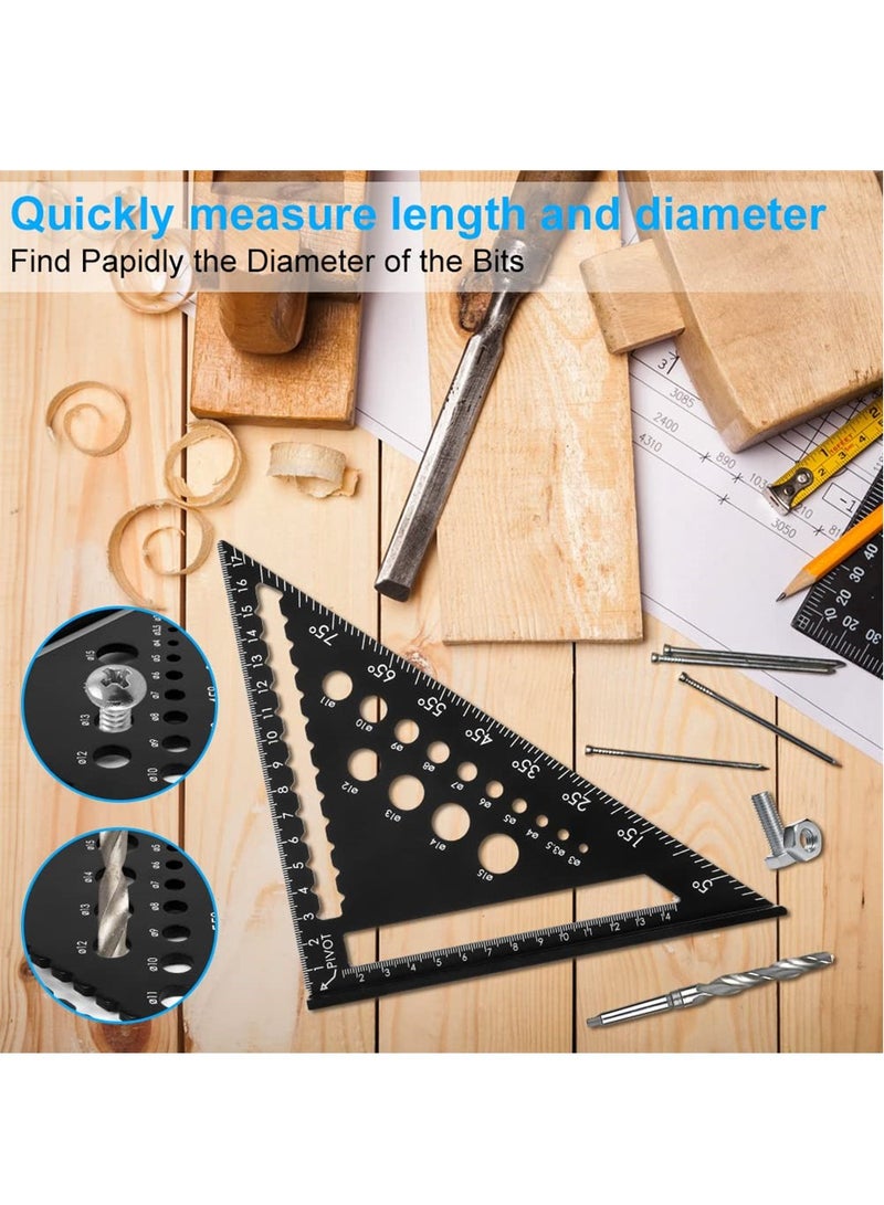 High Precision Aluminum Triangle Ruler Protractor for Carpentry and Woodworking Layout Measuring Tool