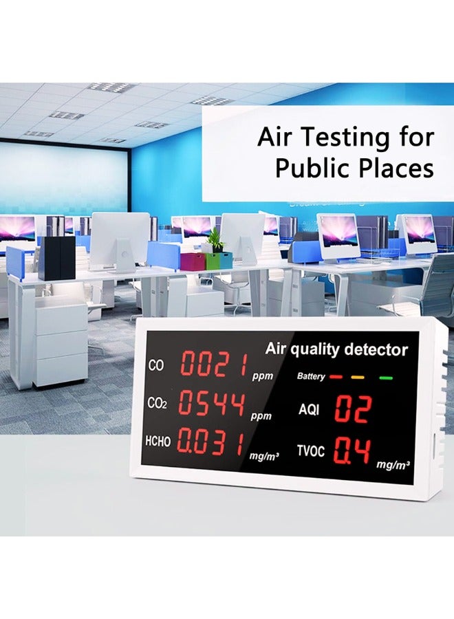 5in1 Air Quality Tester, CO2, AQI, HCHO, and TVOC Detector, Portable Indoor Air Quality Meter for Home, Car, Baby Room