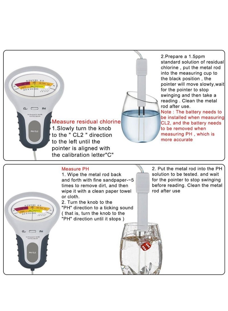 Water Quality Testing Device Water Chlorine Tester PH Chlorine Meter for Swimming Pool